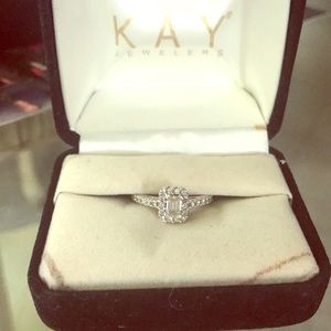 Diamond Kay Jewelers Engagement Ring in White Gold